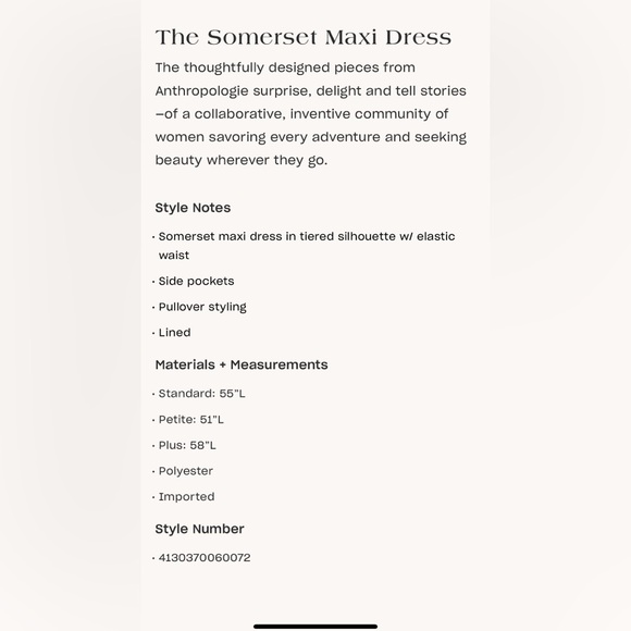 Anthropologie The Somerset Maxi Dress 1X black - Picture 4 of 4